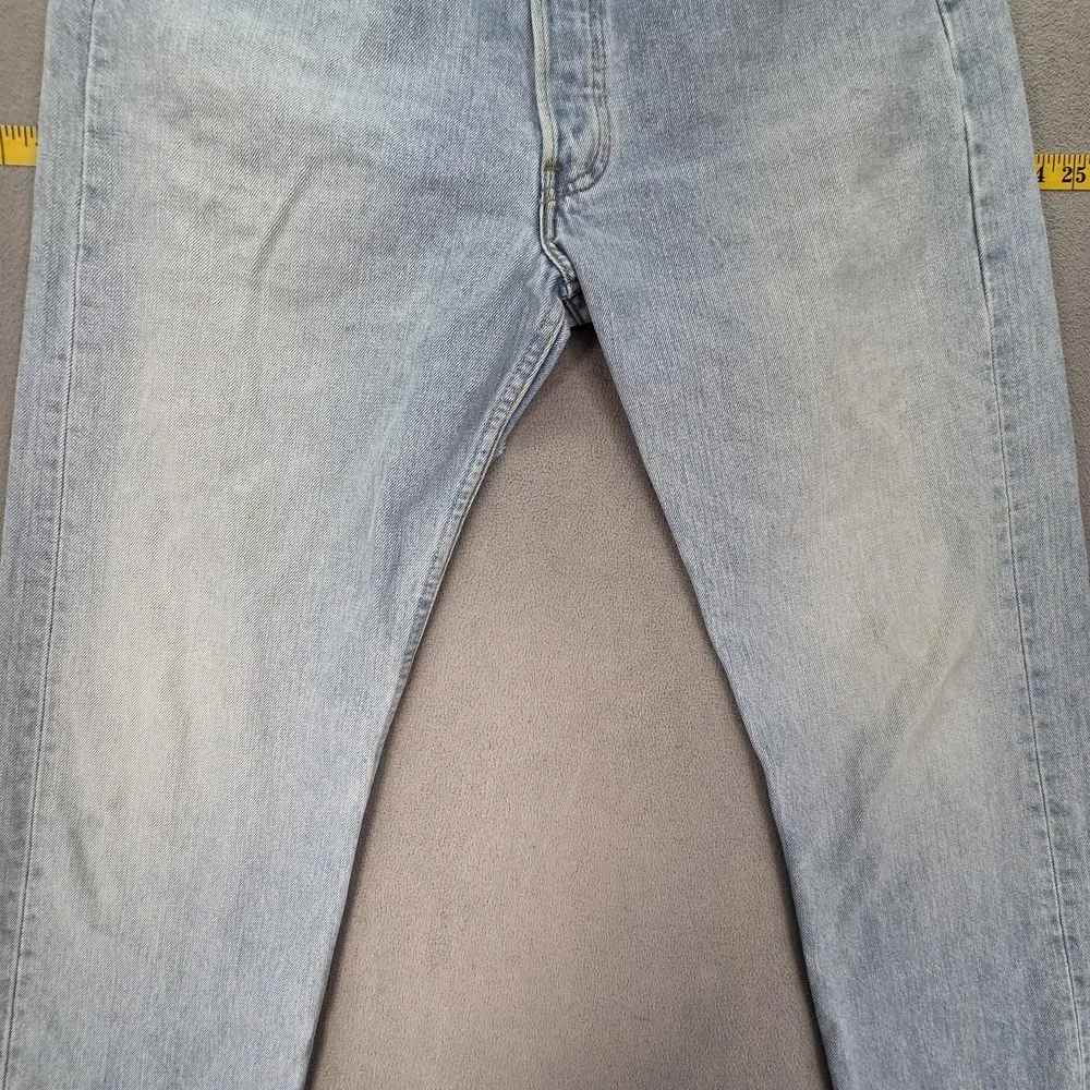 VTG Levis 501 Jeans Mens Light Wash Blue Straight Button Fly Fits 30x29